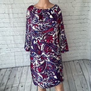 The Limited Blue, Pink & White Floral longsleeve Dress size M